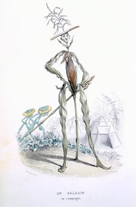 Eugene Nus ve Meray Antoine, 1851 (renkli gravür) tarafından 'L'Empire des Legumes, Memoires de Curcurbitus' adlı bir Ülke Arabası by Amedee Varin