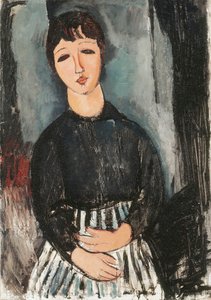 Çizgili Önlüklü Bir Hizmetçi, 1916 by Amedeo Modigliani