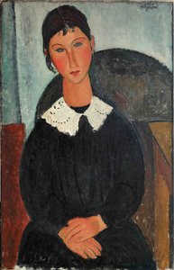 Beyaz yakalı Elvira, 1917-1918. by Amedeo Modigliani