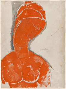 Kırmızı Kadın Büstü by Amedeo Modigliani