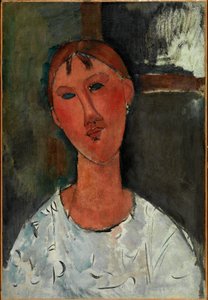 Beyaz Bluzlu Kız, 1915 dolayları (tuval üzerine yağlıboya) by Amedeo Modigliani