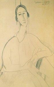 Hanka Zborowska, yaklaşık 1917 (kağıt üzerinde pastel boya) by Amedeo Modigliani