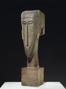 Kafa, c.1910-12 (kireçtaşı) by Amedeo Modigliani