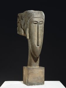 Kafa, c.1910-12 (kireçtaşı) by Amedeo Modigliani