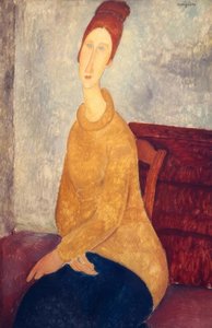 Sarı bir kazak ile Jeanne Hebuterne by Amedeo Modigliani