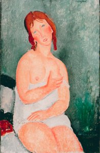 Gömlekli genç kadın - Boyama Amedeo Modigliani (1884-1920) by Amedeo Modigliani