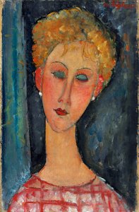 Küpeli sarışın, 1918-1919 by Amedeo Modigliani