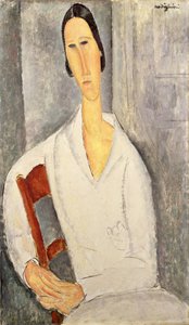 Madame Hanka Zborowska Sandalyeye Yaslanmış, 1919 (tuval üzerine yağlı boya) by Amedeo Modigliani