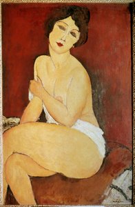 Çıplak Kadın Oturan Tablo Amedeo Modigliani (1884-1920) 1917 Sun. 1x0,65 m Koleksiyon ayrıcalık - Büyük oturan çıplak. Amedeo Modigliani