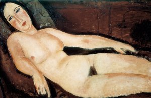 Bir kanepede çıplak. Amedeo MODIGLIANI (1884-1920) tarafından yapılan boyama