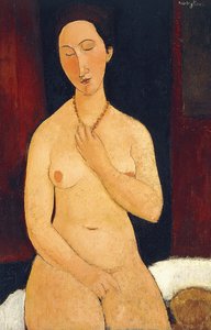 Çıplak Oturan Kolye, 1917 by Amedeo Modigliani