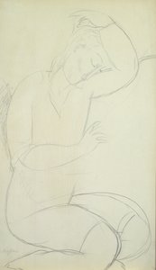 Uyuyan Kadın (kağıt üzerine kurşun kalem) by Amedeo Modigliani