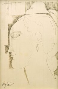 Bir kadının başı by Amedeo Modigliani