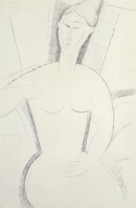 Oturan Kadın (kalem) by Amedeo Modigliani