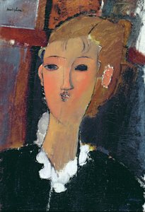 Küçük bir Ruff genç kadın by Amedeo Modigliani