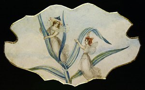 Peri Dedikodu, c.1860 (kağıt üzerine suluboya ve kurşun kalem) by Amelia Jane Murray