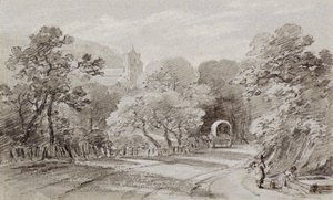 Bir Köy Yolu, Hastings, c.1803 (tebeşir) by Amelia Long