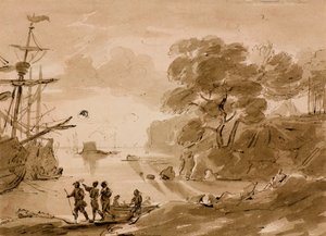 İsimsiz [sahil sahnesi], c.1803 (kalem ve yıkama) by Amelia Long