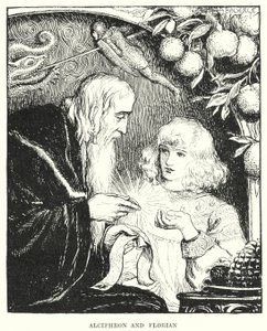 Alciphron ve Florian (gravür) by Amelia M. (attr.to) Bowerley or Bauerle