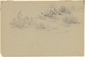 Çiçekli Çalı ve Çöl Bitkileri by American 19th Century after John Frederick Kensett