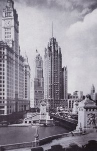 Chicago: Boulevard Link Köprüsü, Kuzeye Bakmak (s/b fotoğraf) by American Photographer (after)