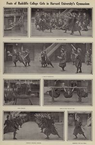 Harvard Üniversitesi spor salonundaki Radcliffe Koleji kızlarının özellikleri (s/b fotoğraf) by American Photographer (after)
