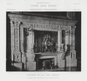 Şömine: Chateau De Pau, Pau, Fransa (s/b fotoğraf) by American Photographer (after)