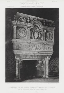 Şömine: Chateau De St Ouen, Chemaze, Mayenne, Fransa (s / b fotoğraf) by American Photographer (after)