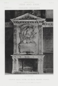 Şömine: Grande Salle, Hotel De Ville, Troyes, Fransa (s/b fotoğraf) by American Photographer (after)