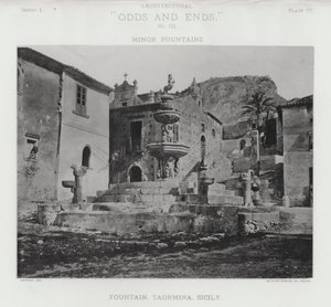 Çeşme, Taormina, Sicilya (s/b fotoğraf)