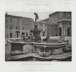 Piazza Maggiore'deki Çeşme, Fano, İtalya (s / b fotoğraf) by American Photographer (after)