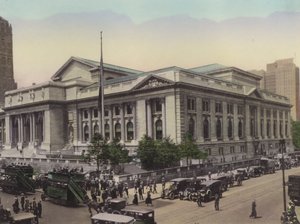 New York: Halk Kütüphanesi, Fifth Avenue ve West 42nd Street (fotoğraf) by American Photographer (after)