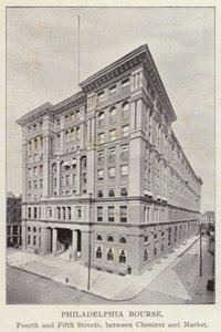 Philadelphia: Philadelphia Bourse, Dördüncü ve Beşinci Caddeler, Chestnut ve Market arasında (s/b fotoğraf) by American Photographer (after)