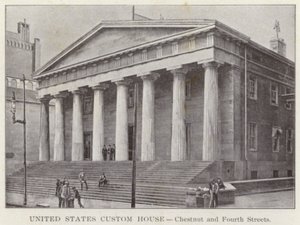 Philadelphia: Amerika Birleşik Devletleri Custom House, Chestnut and Fourth Streets (s/b fotoğraf) by American Photographer (after)