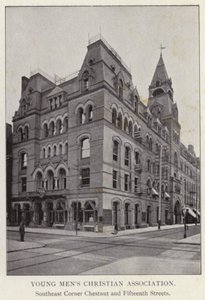 Philadelphia: Genç Erkekler Hıristiyan Derneği, Güneydoğu Köşesi Kestane ve On Beşinci Caddeler (s/b fotoğraf) by American Photographer (after)