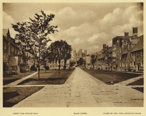Princeton Üniversitesi: Henry ve Foulke Hall; Blair Kulesi; 1901 Sınıfı ve Laughlin Salonları (s/b fotoğraf) by American Photographer (after)