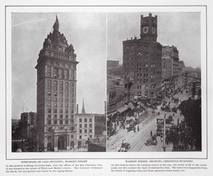 San Francisco: Spreckles veya Call Building, Market Street; Market Caddesi, Chronicle Building