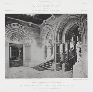 Merdiven, Eaton Hall, Chester yakınları, İngiltere (s/b fotoğraf) by American Photographer (after)