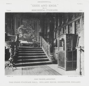 The Grand Staircase Hall, Holland House, Kensington, İngiltere (s/b fotoğraf) by American Photographer (after)