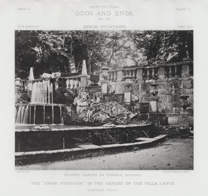 Villa Lante Bahçesindeki "Kuğu Çeşmesi", Bagnaia, İtalya (s/b fotoğraf) by American Photographer (after)