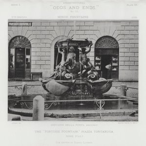 "Kaplumbağa Çeşmesi", Piazza Tortaruga, Roma, İtalya (s/b fotoğraf) by American Photographer (after)
