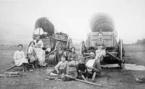 Amerikan Pioneer Ailesi, 1870 dolayları (s/b fotoğraf) by American Photographer