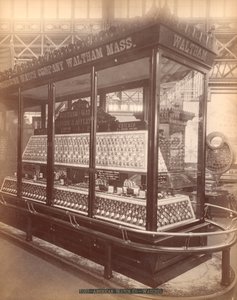 American Watch Co.s Exhibit, Ana Bina, Centennial International Exhibition, Philadelphia, 1876 (albüm baskısı) by American Photographer