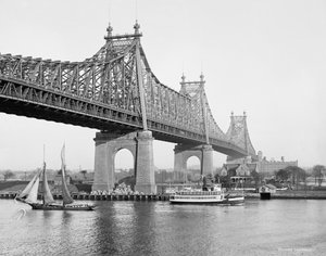 Blackwells Adası (yani Queensboro) Köprüsü, New York, NY, 1910-20 by American Photographer