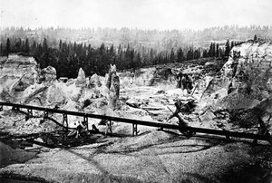 Hidrolik Madencilik, c.1860-80 by American Photographer