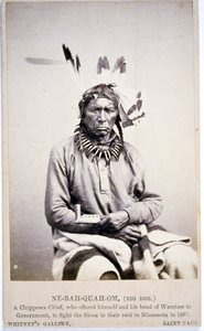 NE-BAH-QUAH-OM,Büyük Köpek, Chippewa Şefi, Minnesota