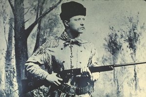 Theodore Roosevelt av elbisesi içinde, 1885 dolayları (s/b fotoğraf) by American Photographer