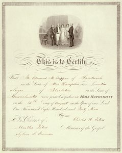 1849 evlilik cüzdanı by American School