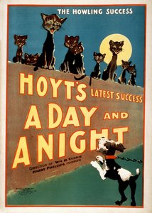 Charles Hoyts A Day and a Night için reklam, pub.1899 by American School