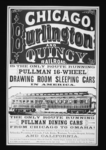 Pullman Cars of Chicago reklamı, 1875 dolayları (lito) by American School